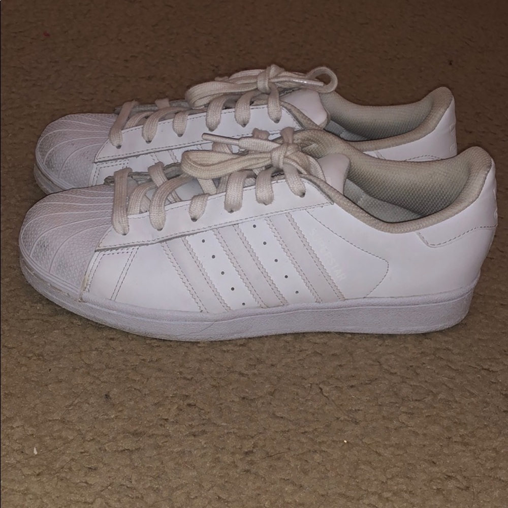 Adidas white shell toe shoes